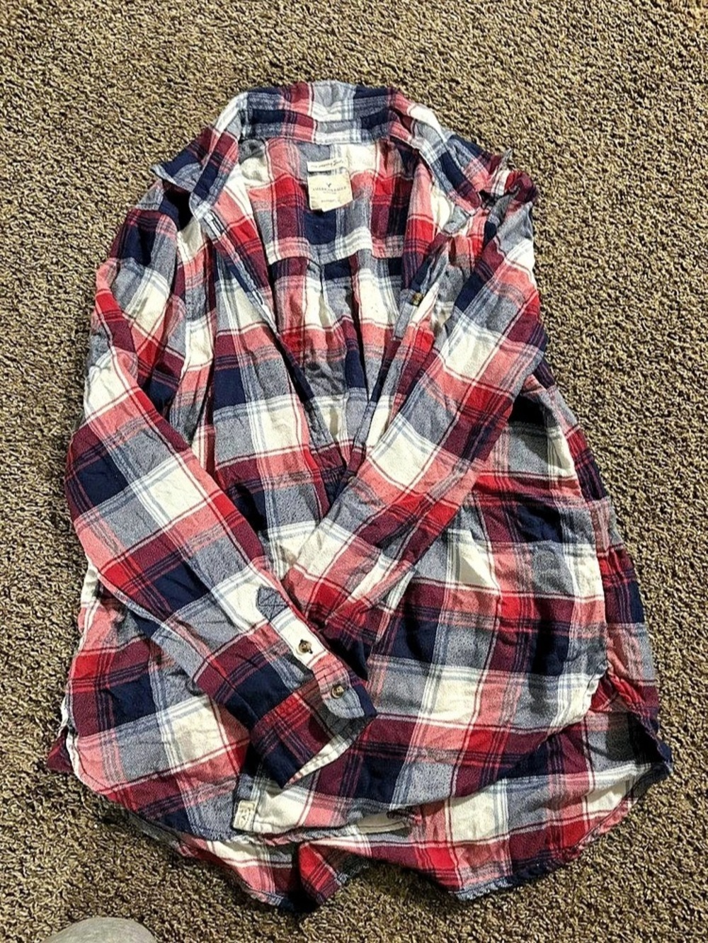 American Eagle Outfitters Ahh-Mazingly Soft Boyfriend Fit Plaid Flannel Shirt